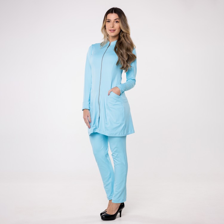 Jaleco Sottile Up Tecnológico Feminino Azul Cristal