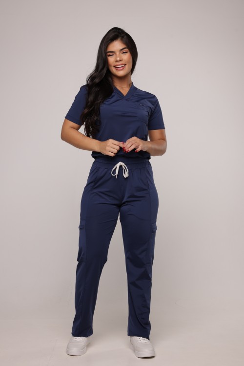 Scrub Sottile Smooth Feminino Azul Marinho
