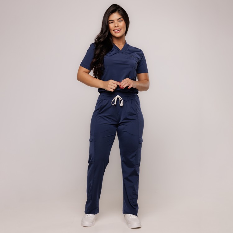Scrub Sottile Smooth Feminino Azul Marinho