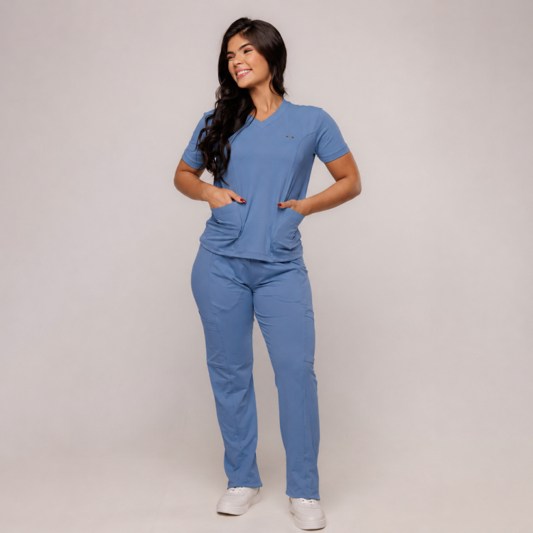Scrub Sottile Candy Tecnológico Feminino Azul Denin