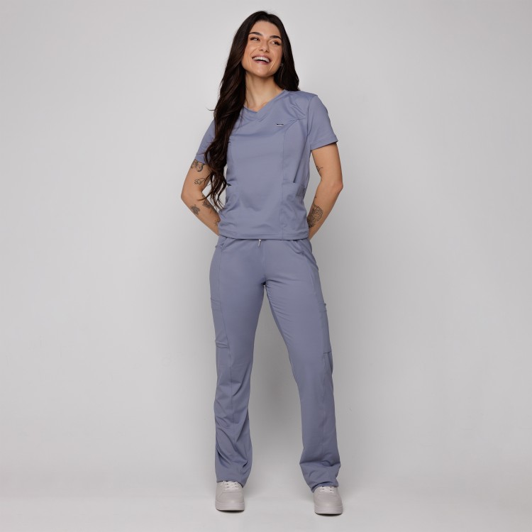 Scrub Sottile Candy Tecnológico Feminino Azul Chuva